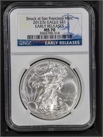 2012-S S$1 American Eagle Early Releases MS70 NGC