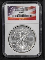 2014 S$1 American Eagle Early Releases MS70 NGC