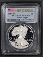 2014-W S$1 American Silver Eagle PR70DCAM PCGS
