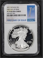 2017-W S$1 American Eagle FDOI PF70UCAM NGC