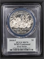 2018 P $1 PCGS DCAM70 WWI Centennial Silver Dollar