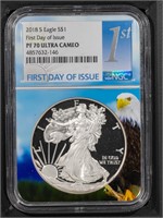 2018-S S$1 American Silver Eagle FDOI PF70UCAM NGC
