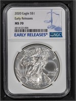 2020 S$1 American Eagle Early Releases MS70 NGC