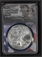 2021 S$1 American Eagle First Strike  MS70 ANACS