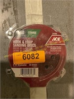 ACE 40 Grit Hook & Loop Sanding Discs 50pk