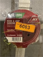 ACE 40 Grit Hook & Loop Sanding Discs 50pk