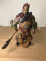 Porcelain GuanGong GuanYu Warrior God Stand Statue