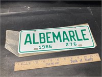 1986 Albemarle tag