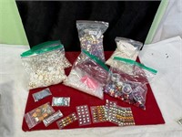 6 BAGS OF BEADS - PEARLS & OTHER