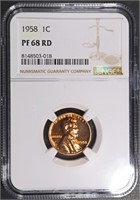 1958 LINCOLN CENT NGC PF68 RD
