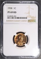 1958 LINCOLN CENT NGC PF69 RD