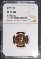 1959 LINCOLN CENT NGC PF68 RD
