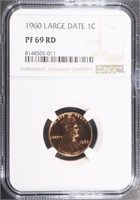 1960 LARGE DATE LINCOLN CENT NGC PF69 RD