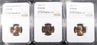 1960(LG DATE) & (2) 1962 LINCOLN CENTS NGC PF67 RD