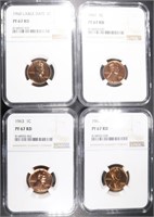 1960(LG DATE),1961-1963 LINCOLN CENTS NGC PF67 RD