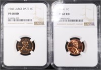 1960(LG DATE) & 1964 LINCOLN CENTS NGC