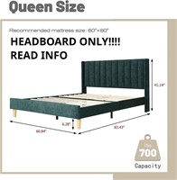 (READ)AGARTT Upholstered Platform Bed Frame Queen