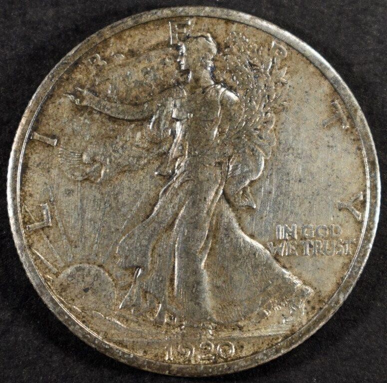 1920-D WALKING LIBERTY HALF DOLLAR XF