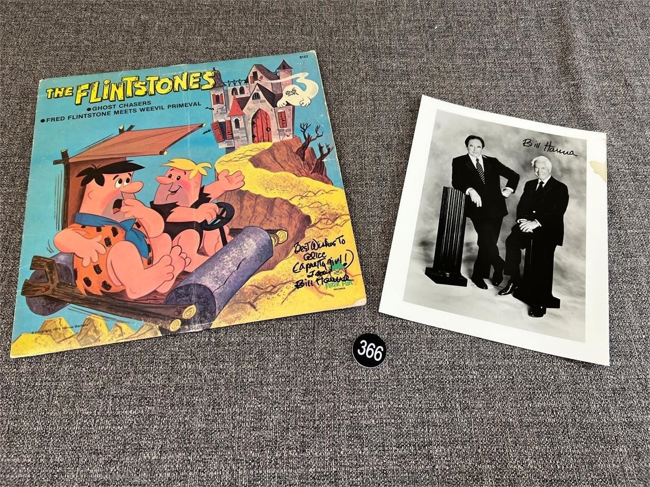 Bill Hanna Signed Flintstones Album & Photo