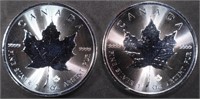 (2) 2024 1 OZ .999 SILVER CANADIAN MAPLE ROUNDS