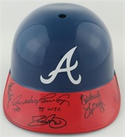 Multi Autographed Braves Batting Helmet
