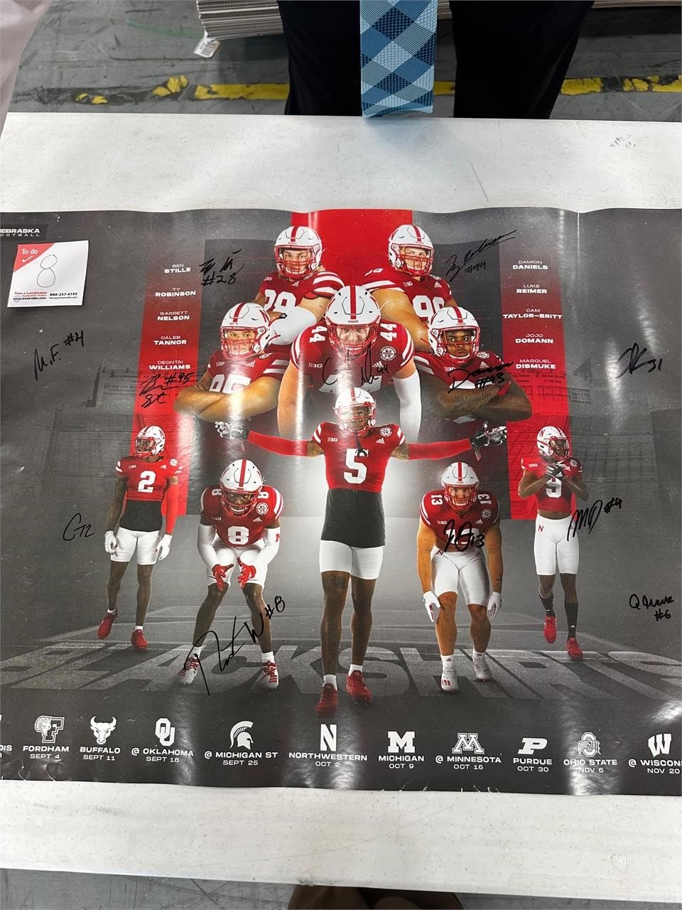 Signed Nebraska football poster