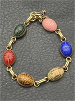 Vintage gold filled scarab bracelet