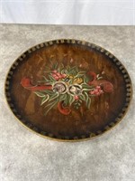 Floral 18 inch decorative ceramic plate