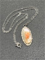 Vintage sterling abalone pendant & necklace