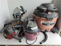 DeWalt Miter Saw & (3) Shop Vacuums