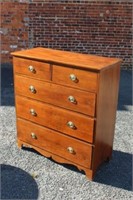 Antique Mahogany Two over Three Chest of Drawers