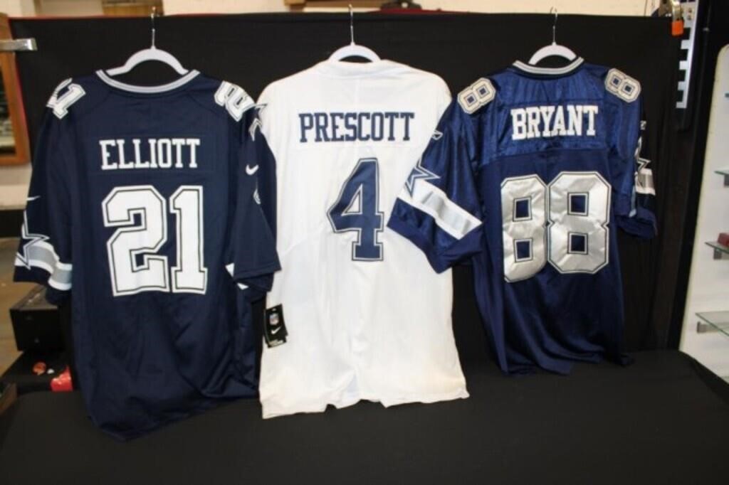 Dallas Cowboys Jerseys XL; Elliott, Prescott,