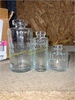 Set of 3 Small Glass Vases