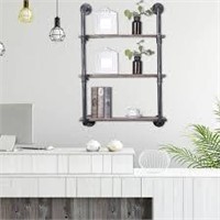 Wall-mounted Vintage Black Book Shelf Industrial P