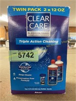 Twin pack clear care triple action cleaning