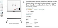 SE1008 Magnetic Mobile Whiteboard 48 x 36 Inches
