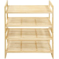 E7511 Bamboo 4-Tier Bamboo Shoe Storage Natural