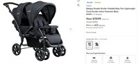 E7799 Double Stroller Foldable Baby Twin Black