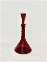 Vintage Empoli Italian Glass Ruby Red Decanter
