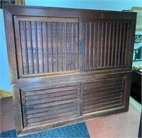 Japaense Antique "Slat Futon" Two Section Cabinet