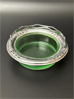 Vintage Uranium Green Vaseline Candy Dish
