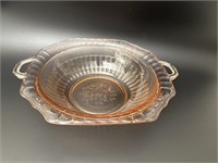 Vintage Pink Dinnerware Glass Bowl