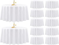 $91  12 Pack White Polyester Tablecloths  108in