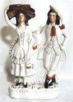 English Staffordshire couple 13" tall figurine