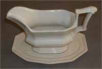 Redcliff Ironstone gravy boat with tray