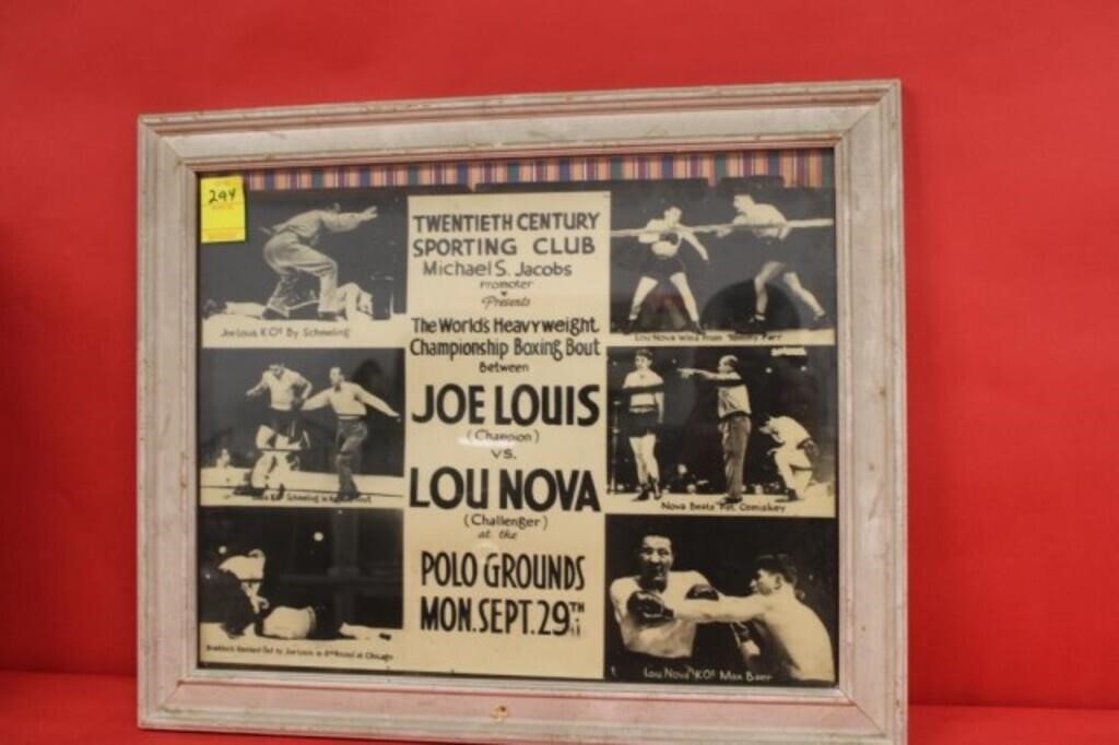 Framed  Joe Louis Fighting Poster