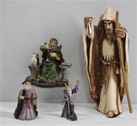 Wood & Resin Assortefd Wizard Figurines