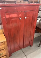 Red Painted Two Door Cupboard