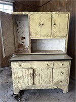 Vintage, Yellow Hoosier Style  Cabinet,