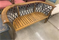 Wood & Iron Patio Bench